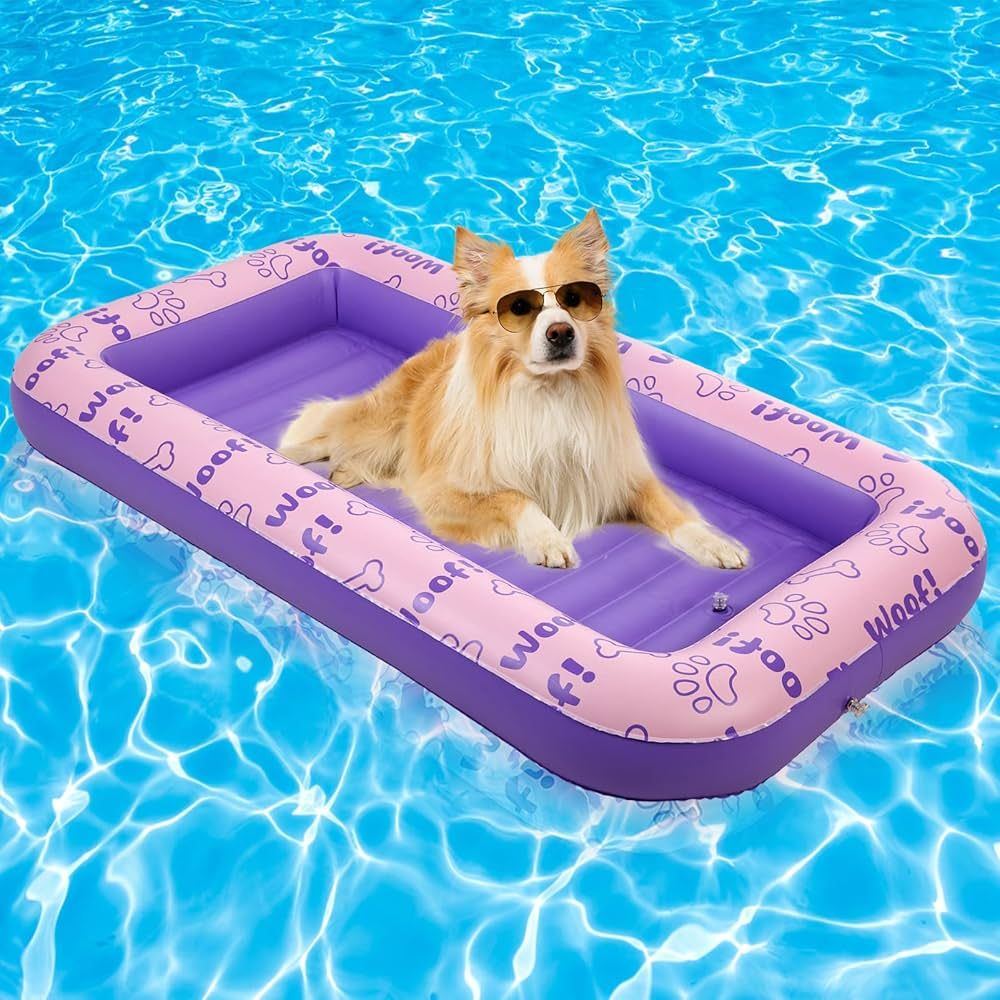 BINGPET Inflatable Dog Floating Raft for Summer Pool, Durable and Foldable Pet Pool Rafts & Infla... | Amazon (US)
