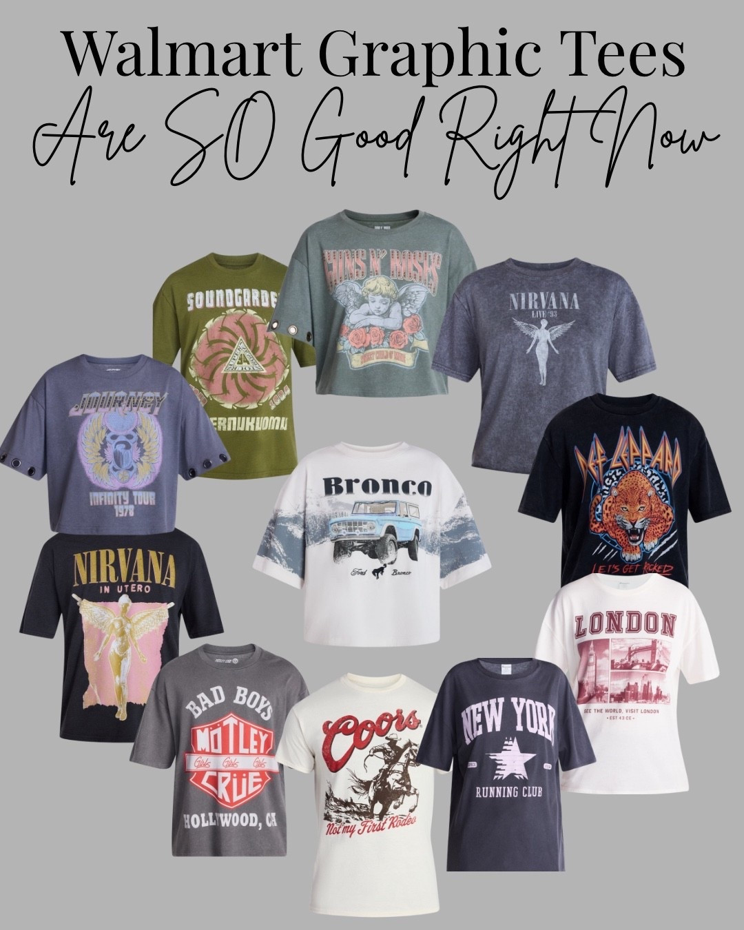 Walmart graphic tees 👀🔥 So many good finds right now—from classic band tees to vintage-inspired graphics. 

🤎 Shop the graphic tee roundup + save your favorites!


#WalmartFinds #GraphicTees #WalmartFashion #BandTees #CasualFashion

#LTKSaleAlert #LTKOver40 #LTKMens