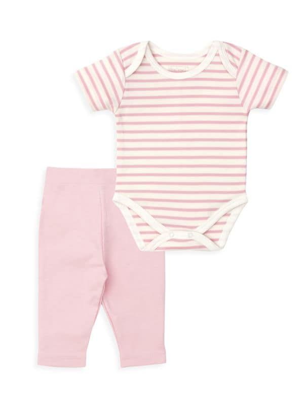 Baby Girl's & Girl's Kissy Love Pink Stripes 2-Piece Bodysuit & Pants Set | Saks Fifth Avenue OFF 5TH