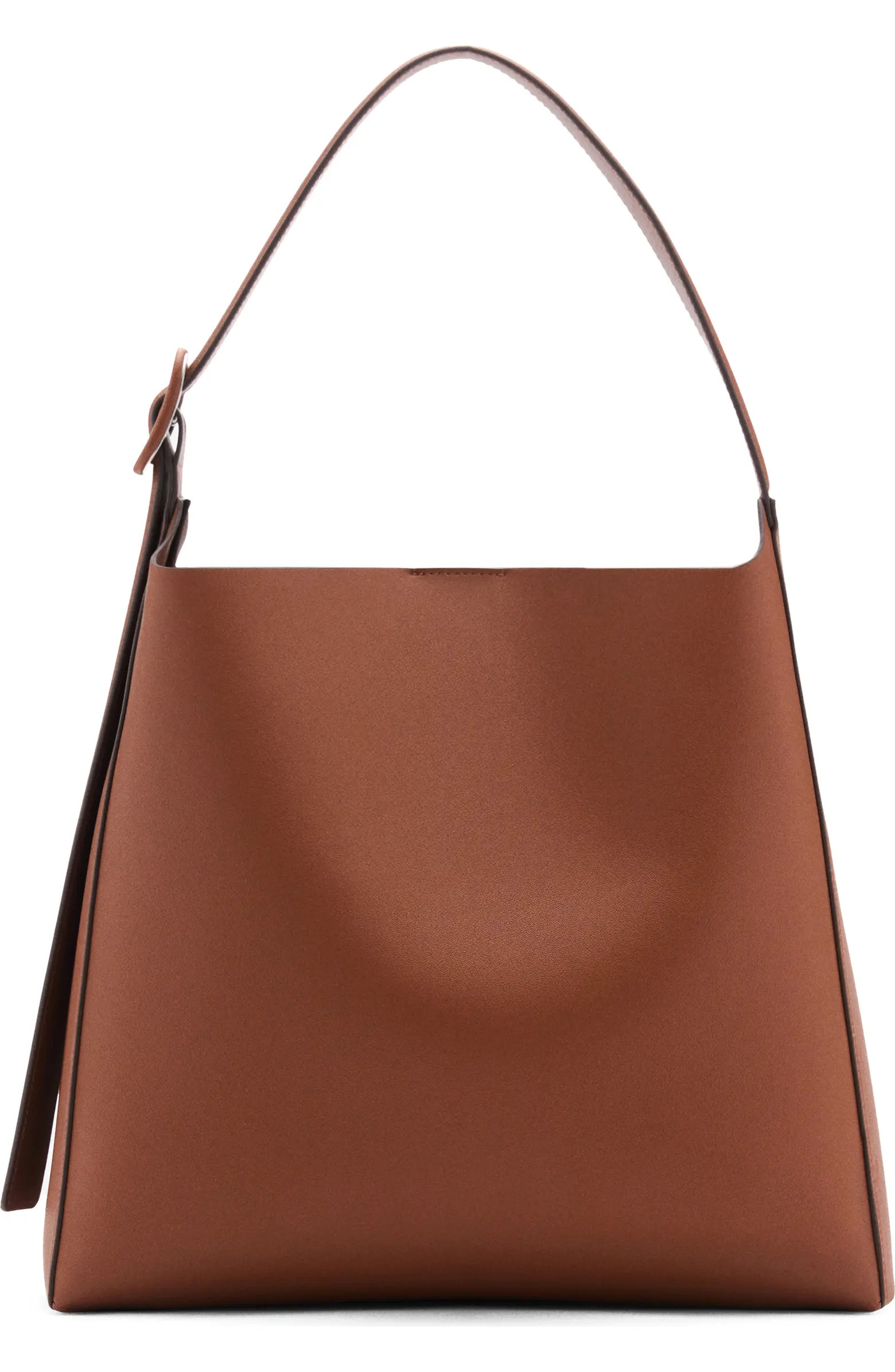 Buckled Faux Leather Shopper Bag | Nordstrom