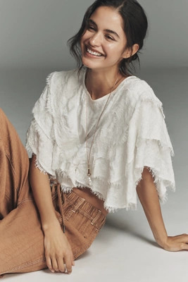 Ollari Layered Fringe Crop Top | Anthropologie (US)