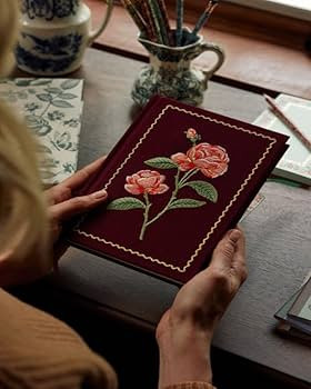 RIFLE PAPER CO. Roses Embroidered Journal | 240 Ruled Pages, Cloth Cover with Floral Embroidery &... | Amazon (US)
