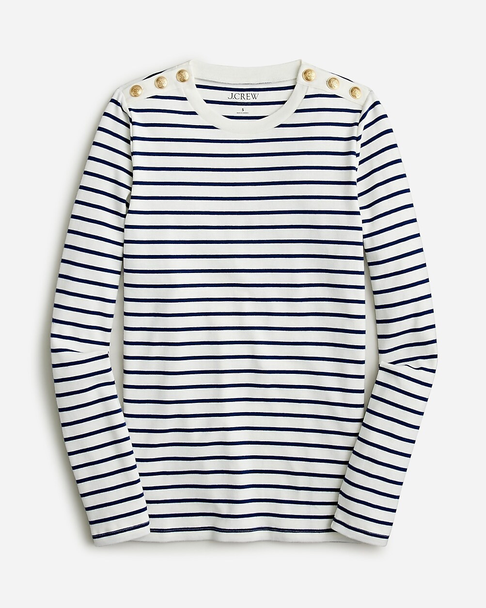 Perfect-fit long-sleeve crewneck T-shirt with buttons | J. Crew US