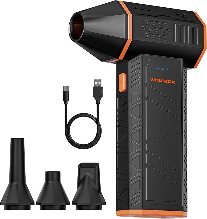 WOLFBOX MF50 Compressed Air Duster-110000RPM Super Power Electric Air Duster, 3-Gear Adjustable M... | Amazon (US)