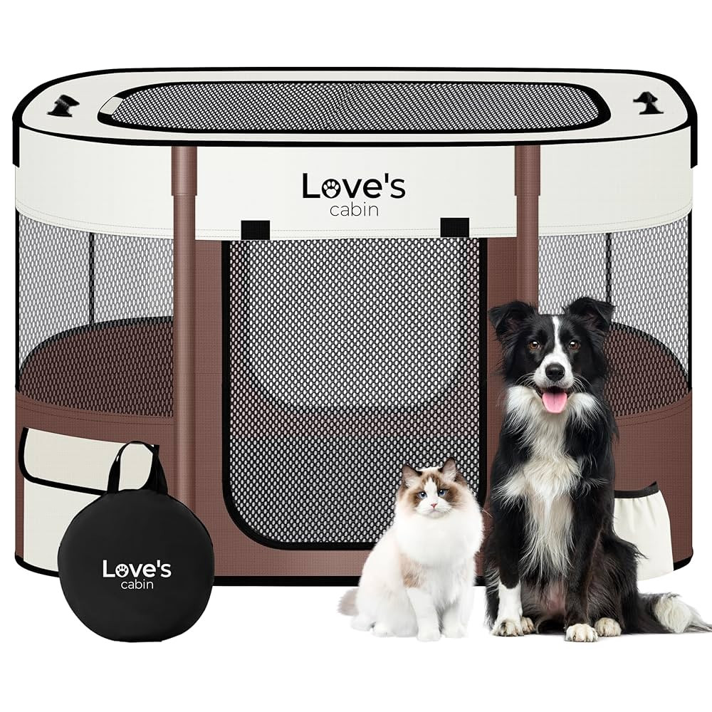 Love's cabin Pet Puppy Dog Playpen, Small Dog Tent Crates Cage Indoor/Outdoor, Portable Exercise ... | Amazon (US)