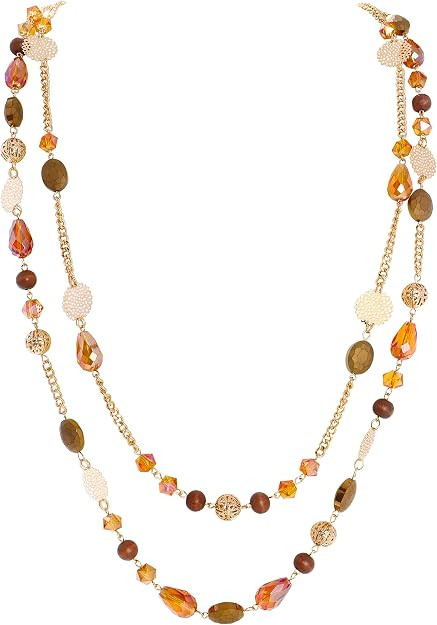 Bocar Long Necklaces for Women Trendy, Boho Layered Crystal Beaded Collar Necklaces for Women, Fa... | Amazon (US)