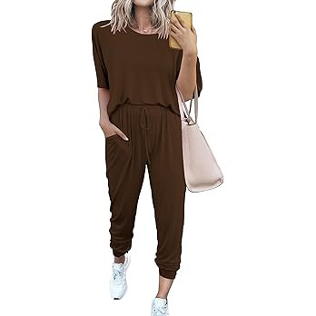 PRETTYGARDEN Women's Two Piece Lounge Sets 2026 Spring Summer Jogger Pants Vacation Outfits Trave... | Amazon (US)