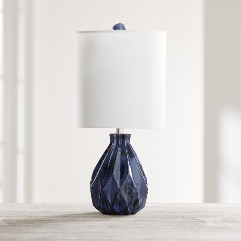Origami Blue Ceramic Table Lamp + Reviews | Crate & Barrel | Crate & Barrel