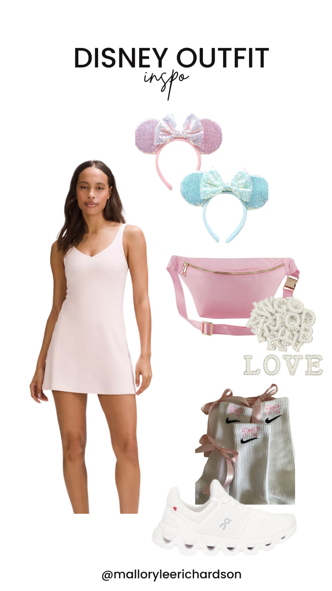 Disney World day 3 outfit! 
lulu lemon, athletic dress, on cloud tennis shoes, nike bow socks, pink belt bag, large belt bag, mickey ears, mom ootd, travel outfit, family vacation 

#LTKshoecrush #LTKtravel #LTKstyletip