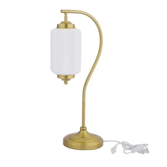 My Texas House 26" Brass Glass Shade Table Lamp | Walmart (US)