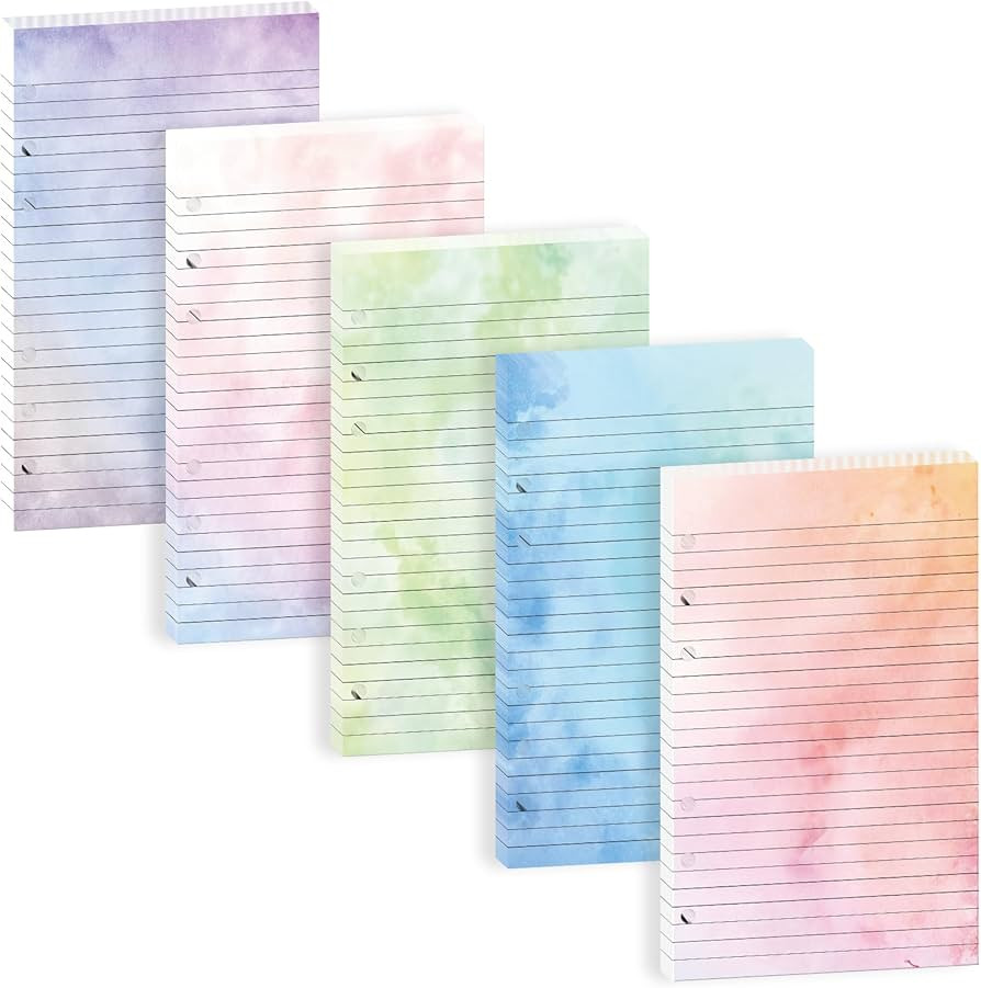 100 Sheets Gradient A5 Refill Papers for Planner Binder Insert, 120GSM Thick Loose Leaf Lined Pap... | Amazon (US)
