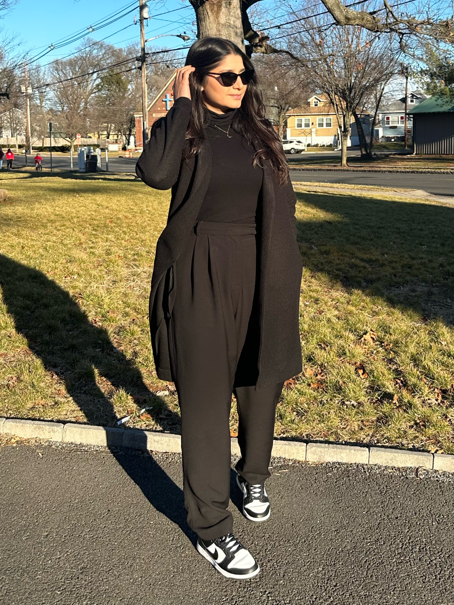 All Black Outfit, Winter Outfit, Black Turtleneck, Black Pants, Nike Sneakers, black Coat 

#LTKSeasonal #LTKstyletip #LTKfindsunder100