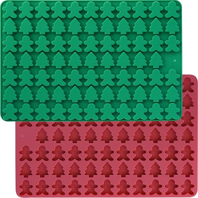 Christmas Mini Candy Molds, Silicone Chocolate Mold with Xmas Tree and Gingerbread Man Shaped, 15... | Amazon (US)