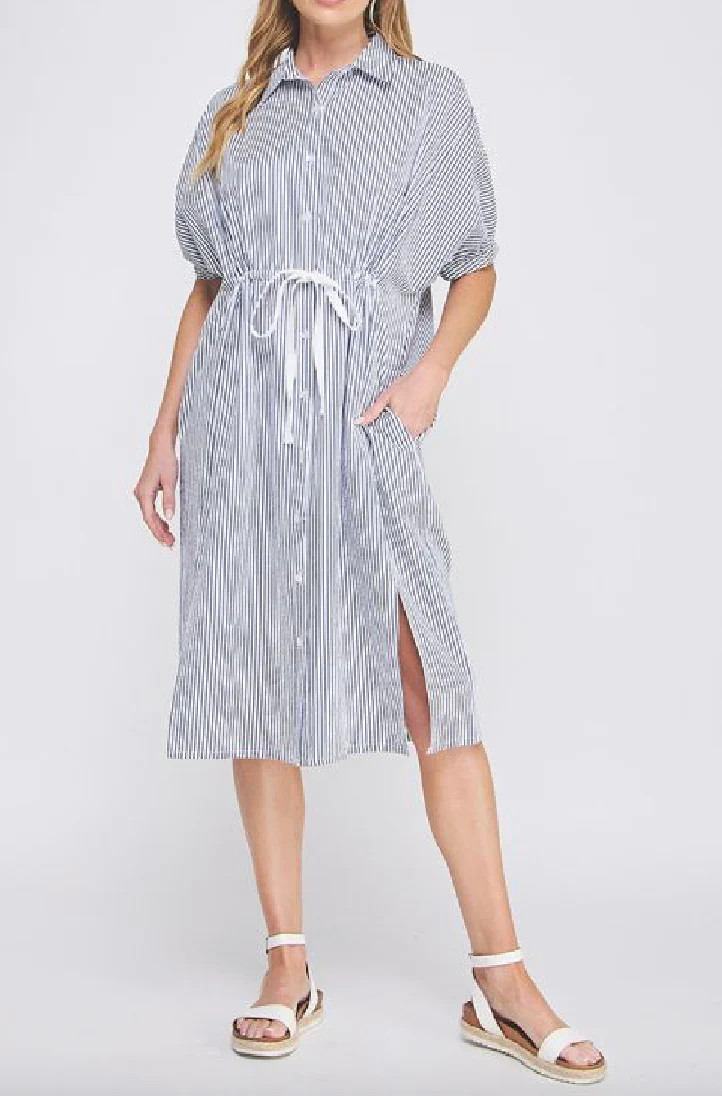 Aileen Breezy Striped Shirt Dress | MTT Collective