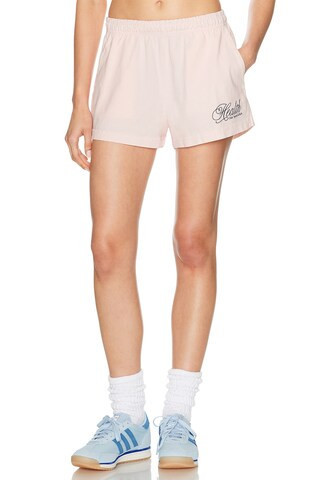 Sporty & Rich Health Script Disco Short in Pink | FWRD 