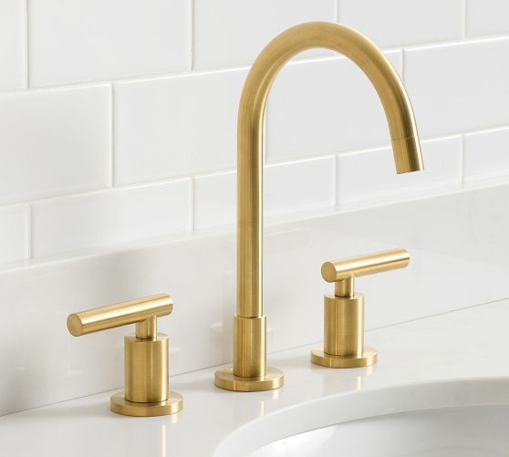 Linden Lever Handle Widespread Bathroom Sink Faucet | Pottery Barn (US)