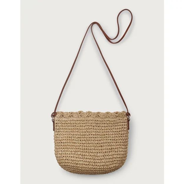 Scalloped Straw Cross-Body Bag | Bags & Purses | The  White Company | The White Company (UK)