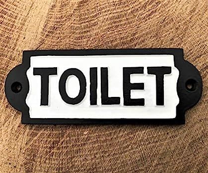 Antique Retro Shabby Chic Style Handmade Toilet LOO Iron Black and White Sign Plaque Pub House Vinta | Amazon (US)