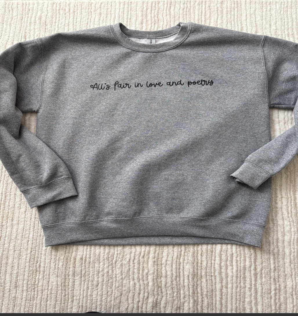 All’s fair in love and poetry sweater. Poetry sweater. Cozy sweater. Homebody sweater. Winter sweaterr

#LTKFindsUnder50 #LTKSaleAlert #LTKMidsize
