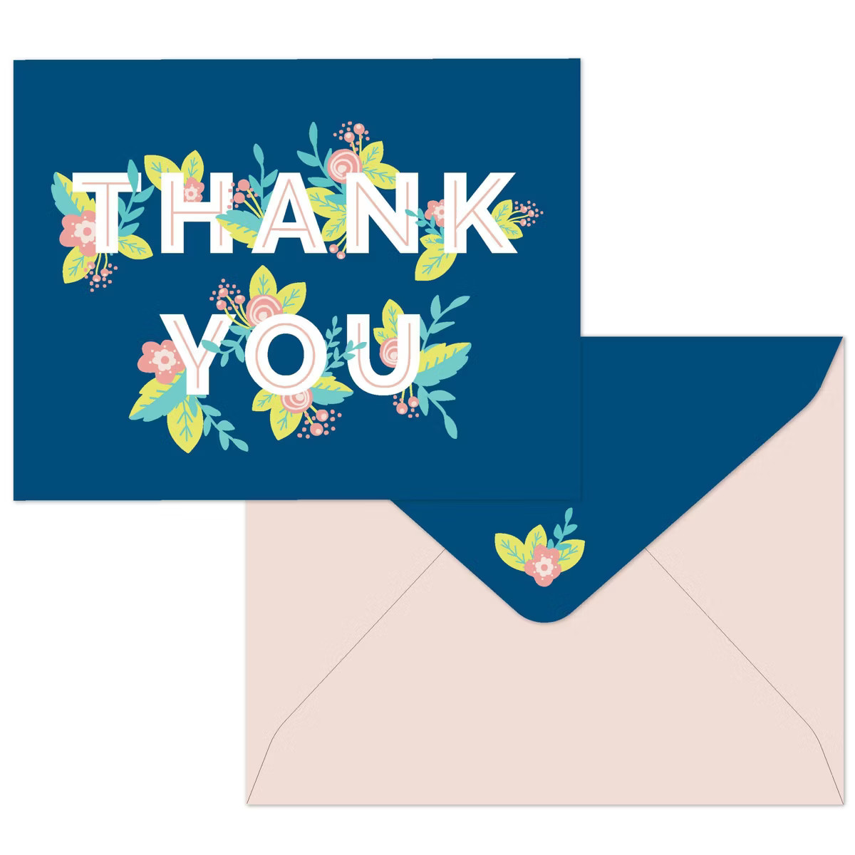 Green Inspired 10ct Hidden Flowers Thank You Cards: Floral Stationery Pack with Envelopes, Blank ... | Target