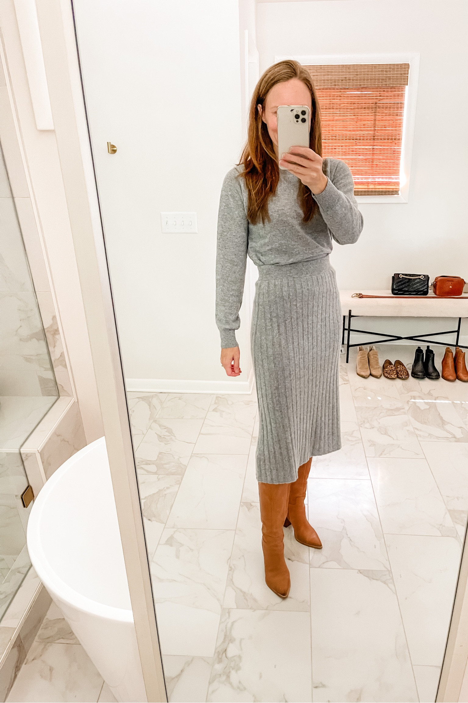 Fall capsule, what to wear to church, cold weather outfits, quince 