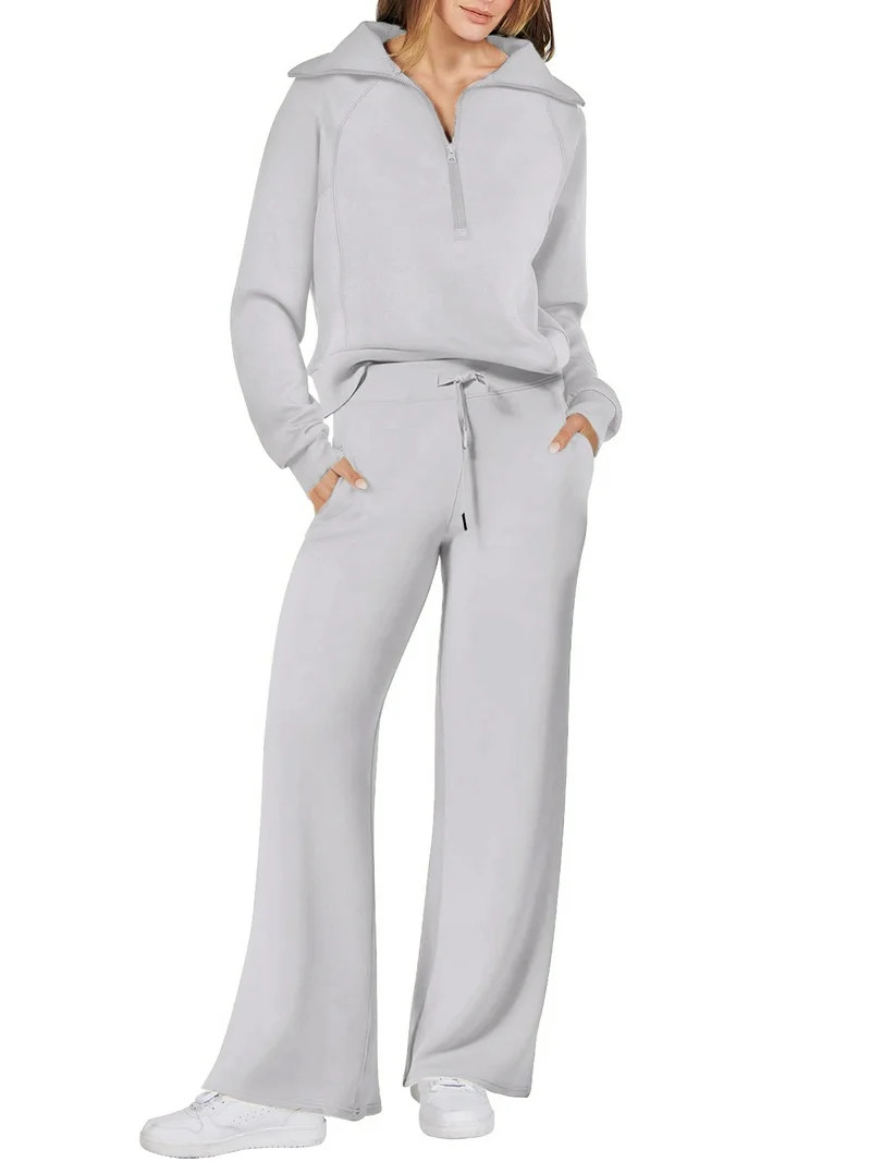 UVN Outfit Sets for Women 2 Piece Sets Winter Casual Tracksuit Long Sleeve Lounge Set Outfits wit... | Walmart (US)