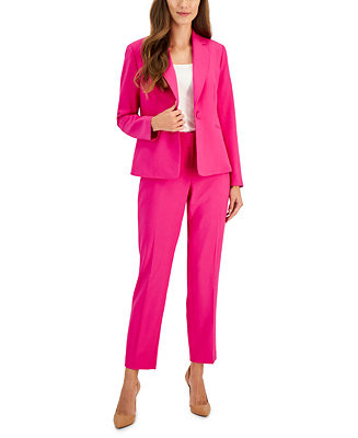 Le Suit Women's Crepe One-Button Pantsuit, Regular & Petite Sizes - Macy's | Macy's