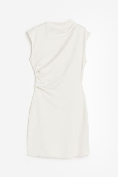 Draped jersey dress - Cream - Ladies | H&M GB | H&M (UK, MY, IN, SG, PH, TW, HK)