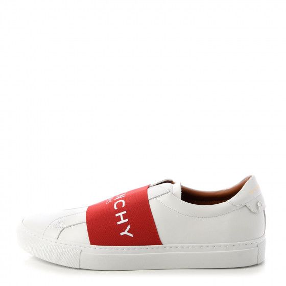 GIVENCHY Calfskin Band Logo Mens Urban Knot Sneakers 44 Red | Fashionphile