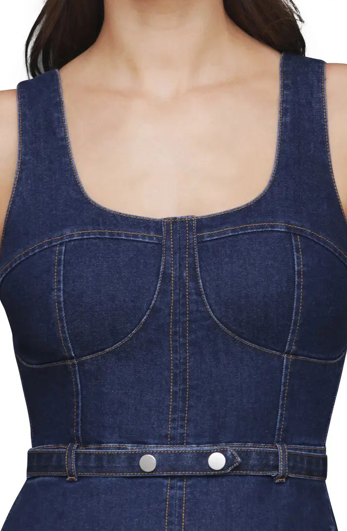 Belted Bustier Denim Dress | Nordstrom