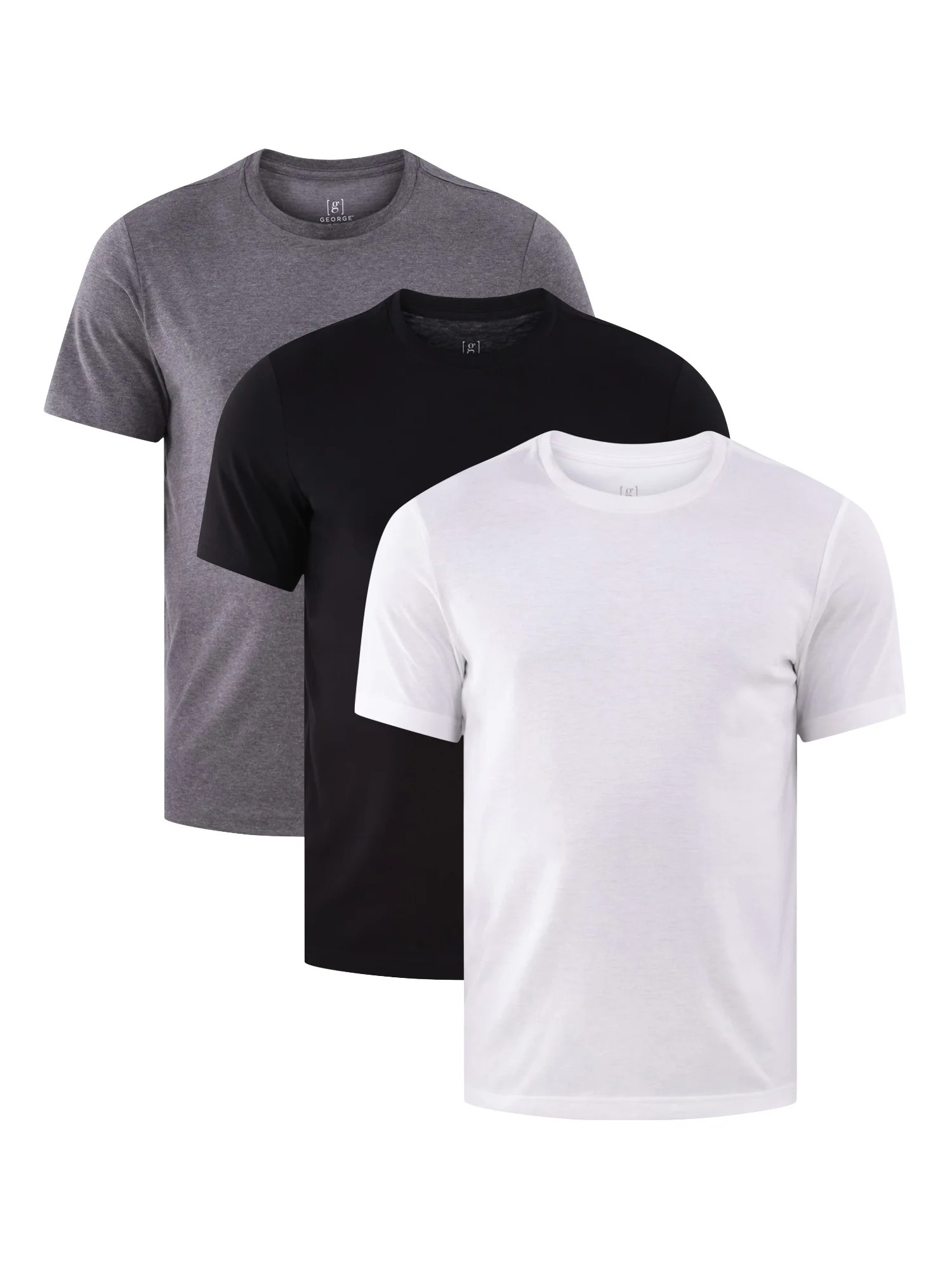 George Men's 3-Pack Crewneck Tee with Short Sleeves, Sizes XS-3XL | Walmart (US)
