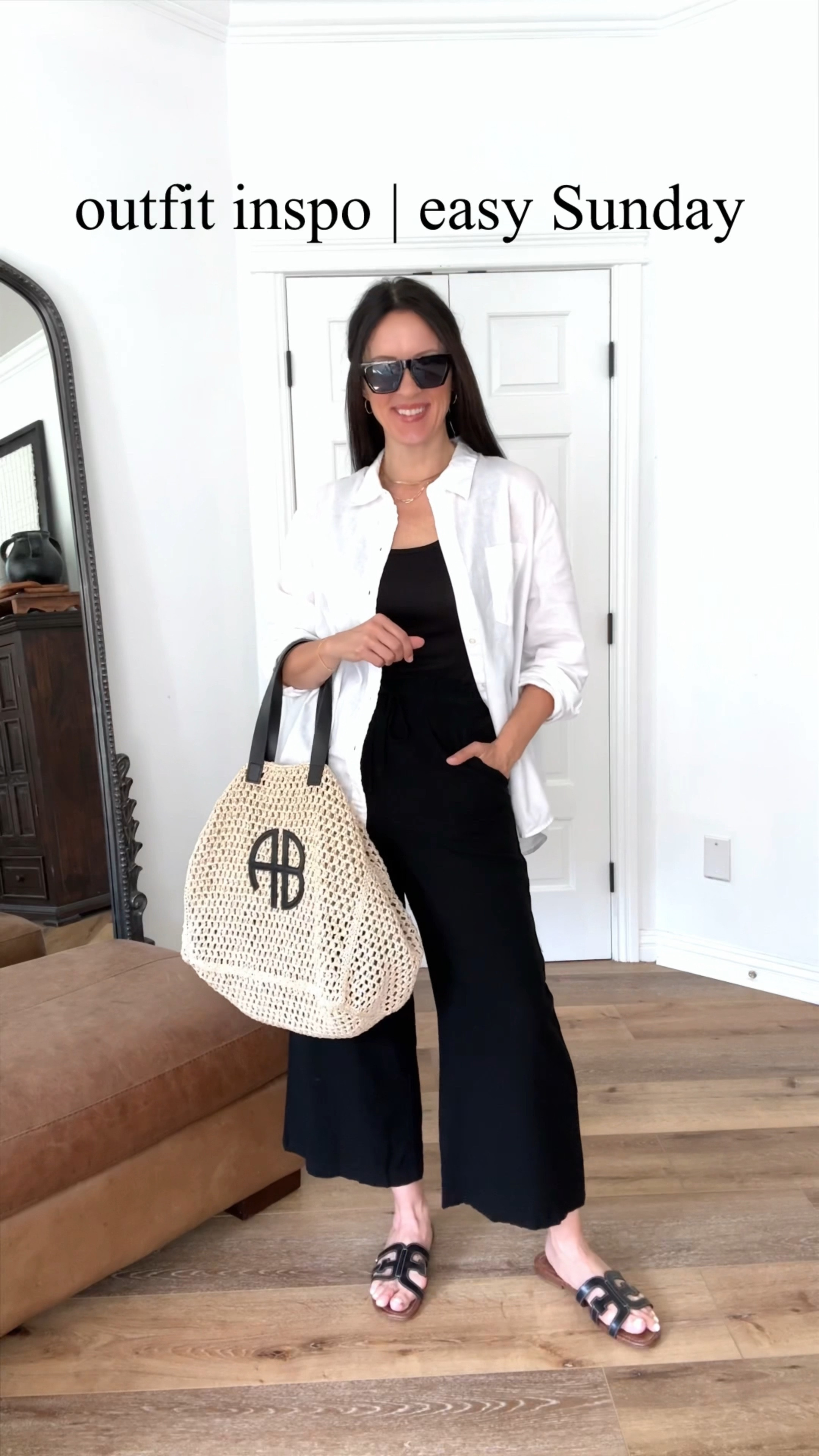 Easy Sunday styling.

Sizing:
Tank-Target, small
Paper bag waist linen pants-Amazon, medium
White linen button down-Gap Factory, wearing XL
Sam Edelman Bay Slides-run TTS

casual outfit | spring outfit | summer outfit  | travel outfit | straw bag | Anine Bing | 

#LTKfindsunder50 #LTKover40 #LTKstyletip