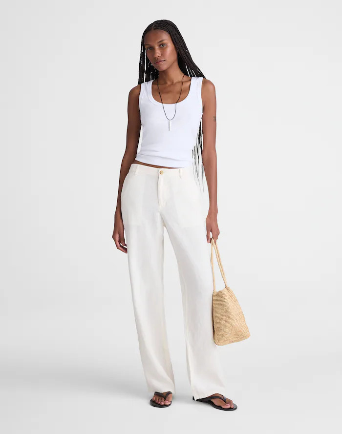 The Zoe Relaxed Straight Pant in 100% Linen | Madewell