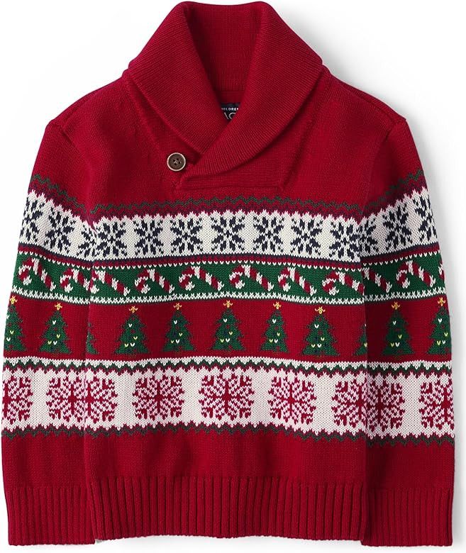 The Children's Place Baby Boys' and Toddler Long Sleeve Holiday Sweater | Amazon (US)