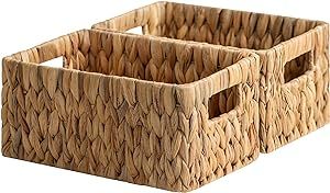 StorageWorks Medium Wicker Baskets, Water Hyacinth Baskets with Built-in Handles, Handwoven Bathr... | Amazon (US)
