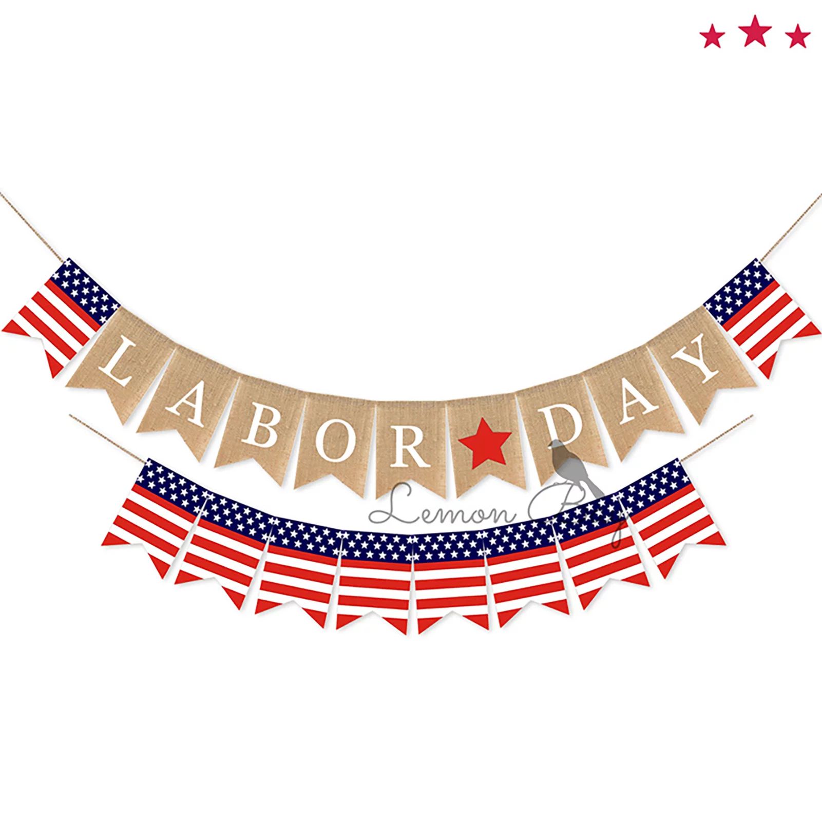 Duretiony Labor Day Flag Lightweight Handmade Linen Banner Theme Festival Party Supplies for Home... | Walmart (US)