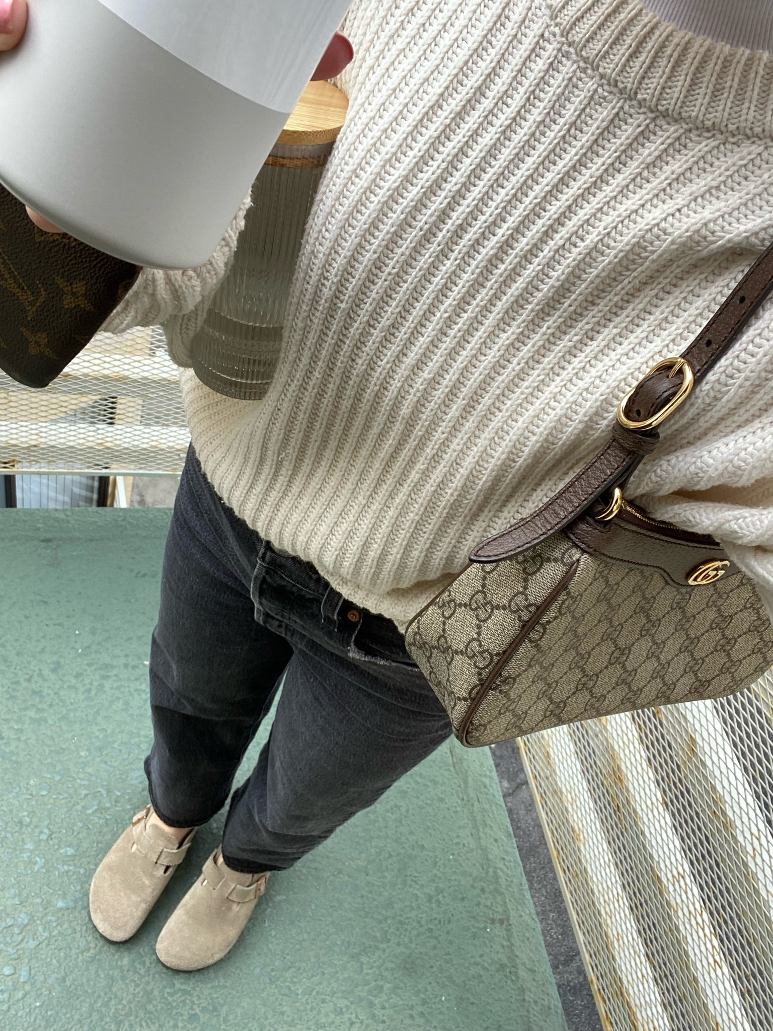 1000 things in my hand at all times 🧸cozy cream sweater with a white tee underneath, neutral outfit, neutral aesthetic, boston clogs, outfit inspo

#LTKSpringSale #LTKU #LTKSeasonal