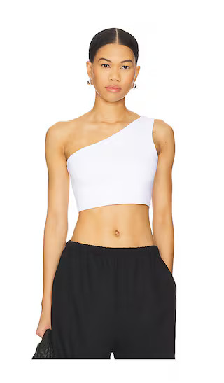 One Shoulder Crop Top in Sugar | Revolve Clothing (Global)
