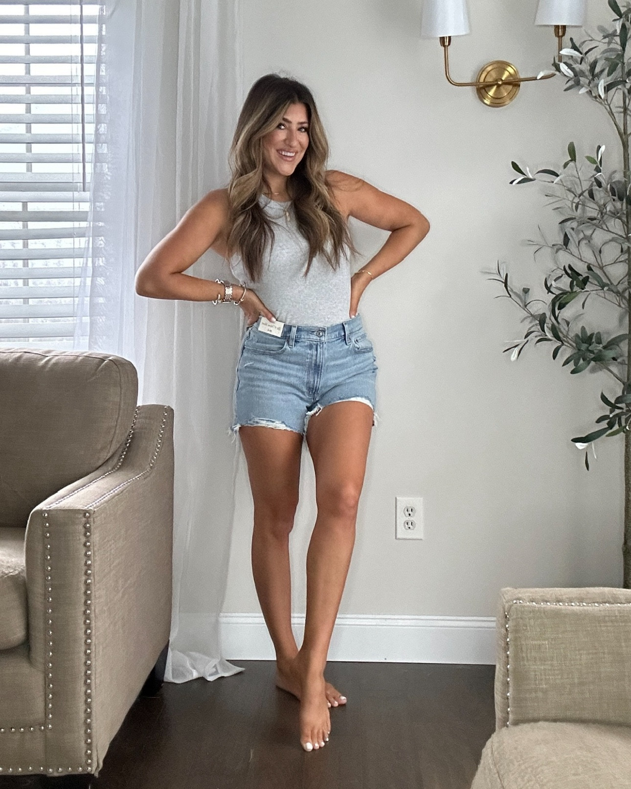 Abercrombie shorts sale is live! Get 25% OFF +15% OFF everything else. + use stackable code AFSHORTS for additional 15% OFF!

Wearing in order: 4” mom shorts (light and dark) and 90’s cut off shorts. My fav distressed shorts jean shorts for summer outfits. I always size up one in jeans shorts! I usually wear 28 and sized up to 29 in shorts!Xx

#LTKsalealert #LTKfindsunder100 #LTKstyletip