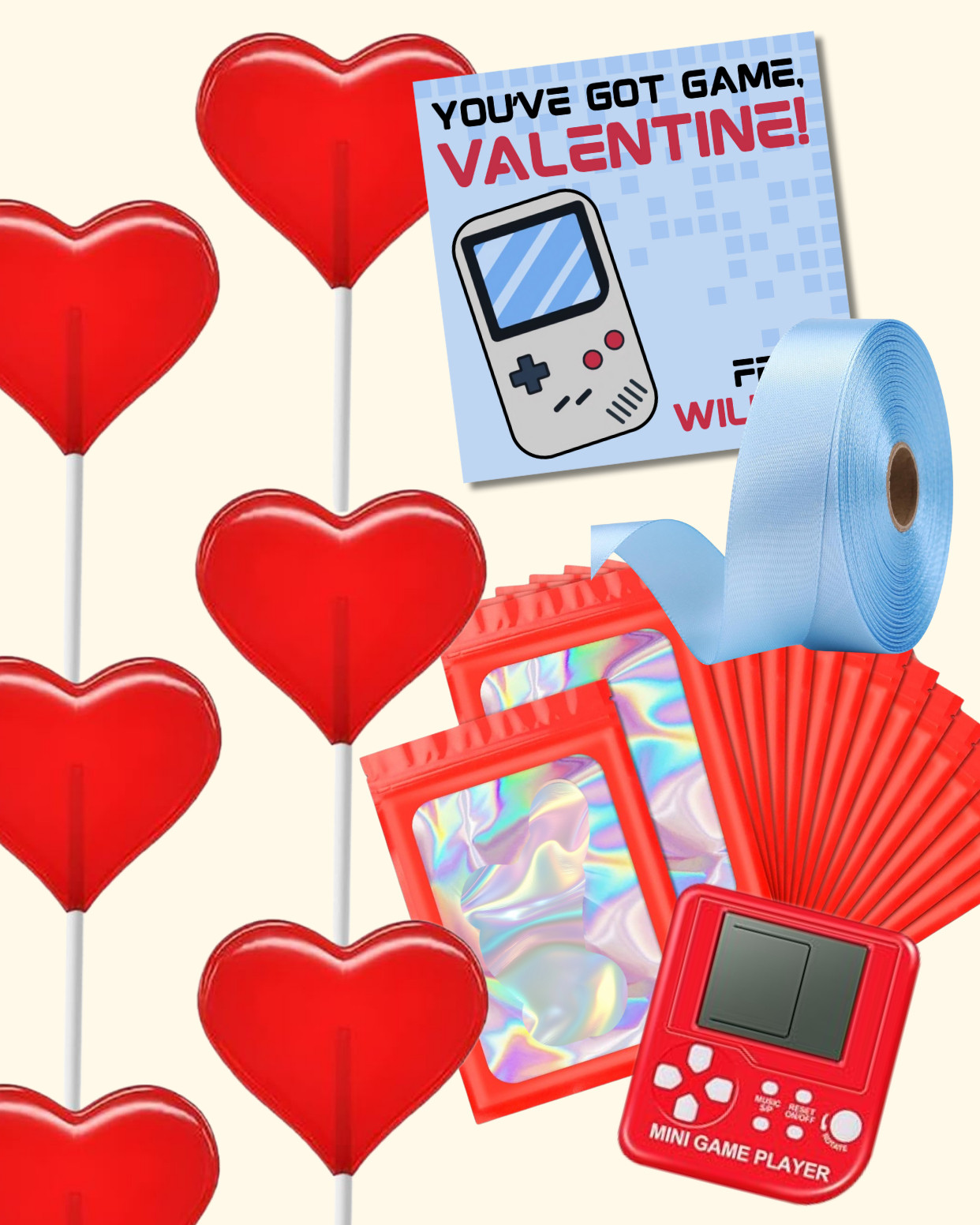 A Valentine treat for the gamers. This cute keychain mini video game has a handful of old school games that kids will love. Toss in a heart lollipop and call it a day! I'm loving these holographic treat bags. They come in so many colors and sizes! Gift tags via Bells On Designs.

valentine's day class party gift exchange gamer gift boy gift birthday party favor 

 #LTKValentine #LTKmomlife #LTKKids
