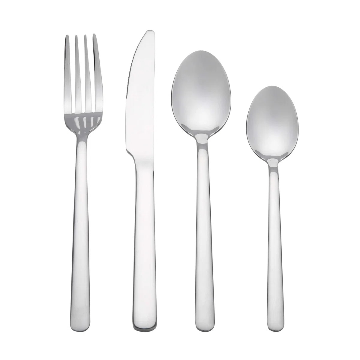 24-Piece Silver & Black Flatware Set for 6 – Stainless Steel Utensils with Elegant Finish for W... | Wayfair North America