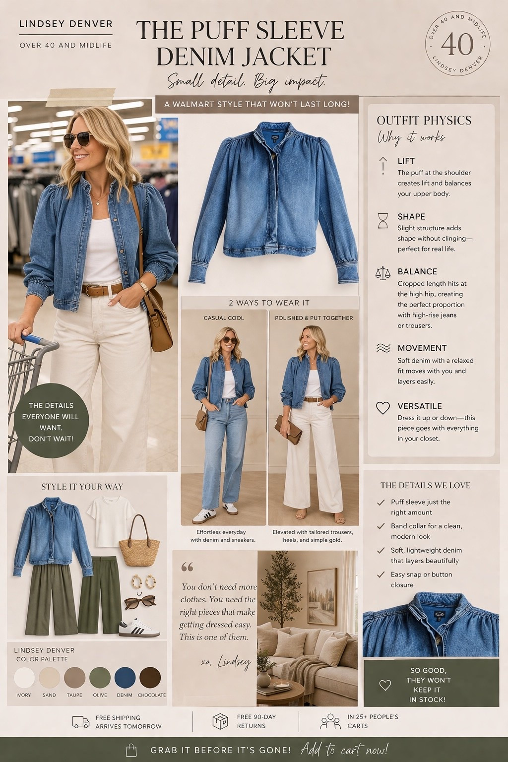 ✨Tap the bell, save and ❤️ for over 40 fashion, midlife style, midsize fashion and luxury looks for less. 

Just dropped at Walmart. This is the jacket that is flattering on everyone.

👑"Helping you look good, feel good!" - Lindsey Denver