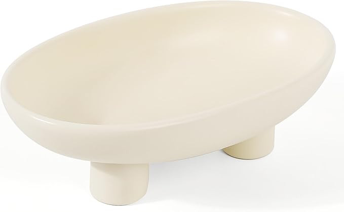 Luxurious Fruit Bowl Three-Legs Ceramic Fruit Bowl for Kitchen Counter, 10 Inch Fruit Basket Deco... | Amazon (US)