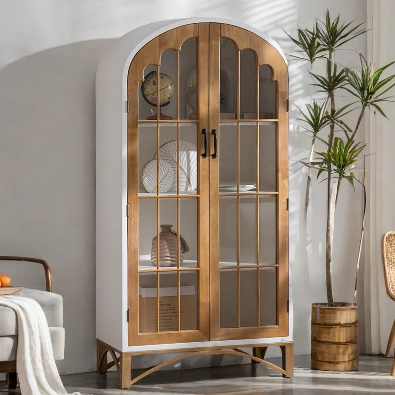 GINATOL Retro Rectangular Burlywood Solid Wood Bookcases Storage Bookcase | Wayfair | Wayfair North America