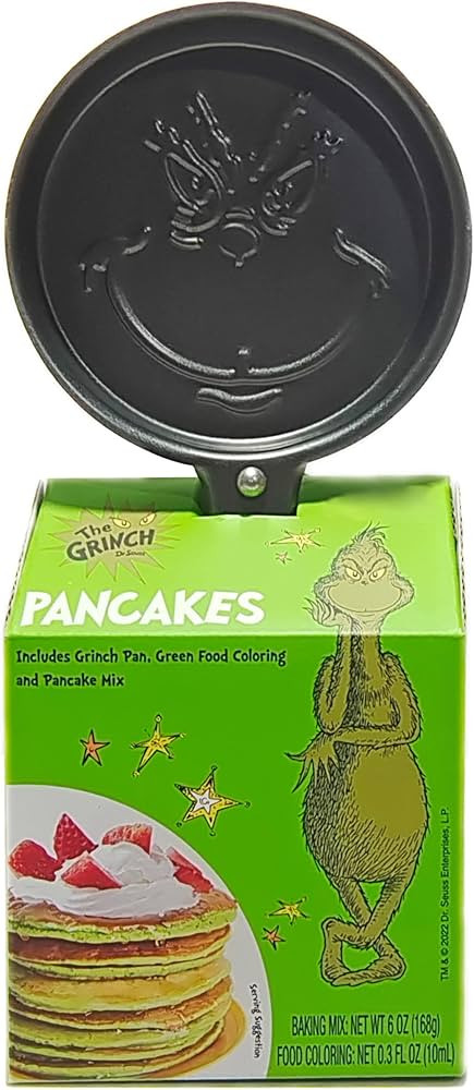 Ten Acre Gifts Dr Seuss The Grinch Pancake Mix and Pan Gift Set, Easy Instant Baking Mix with Rou... | Amazon (US)