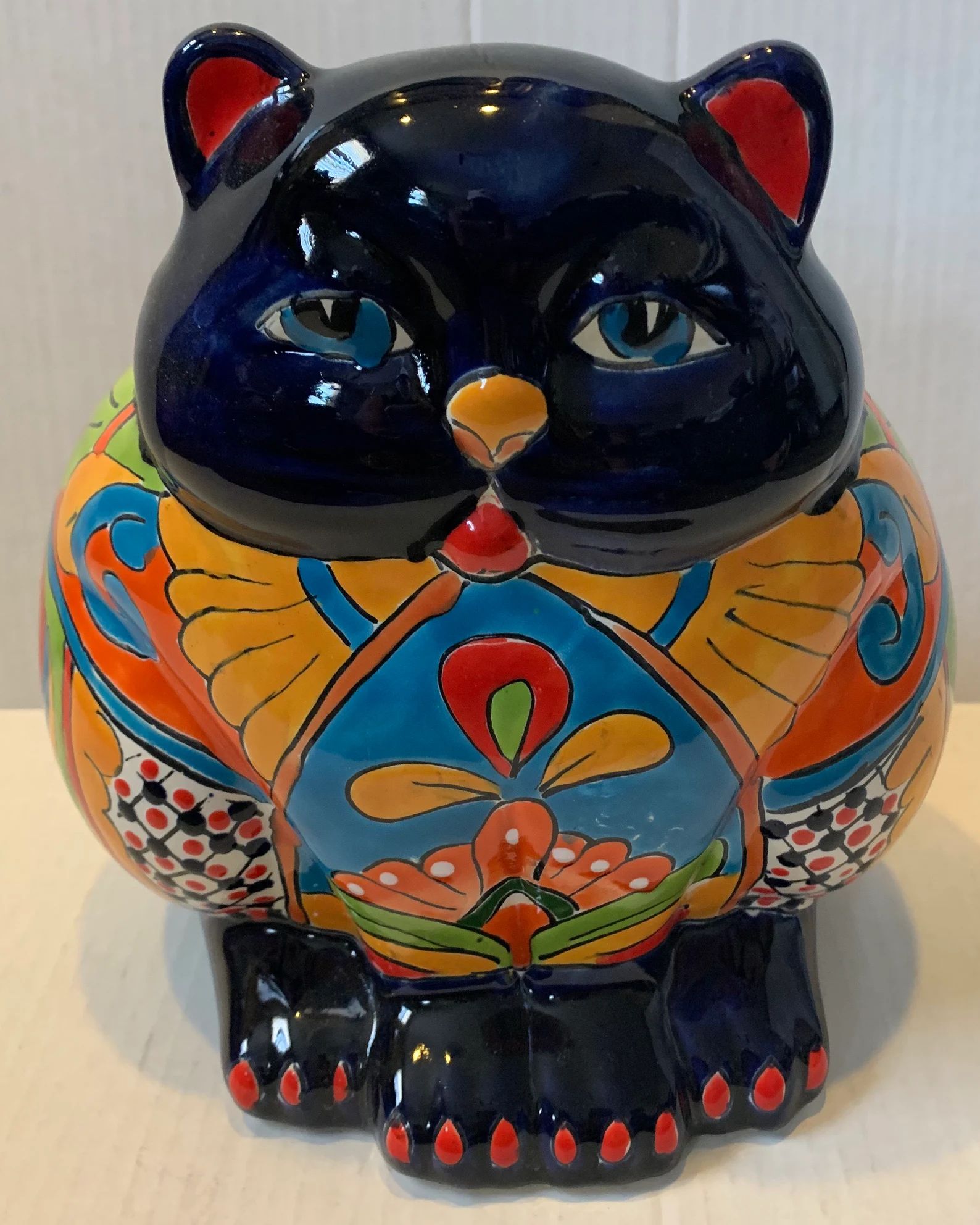 Talavera FAT CAT Planter so cut with a lot personality love multicolored fat cat 9”X 10”small... | Etsy (US)