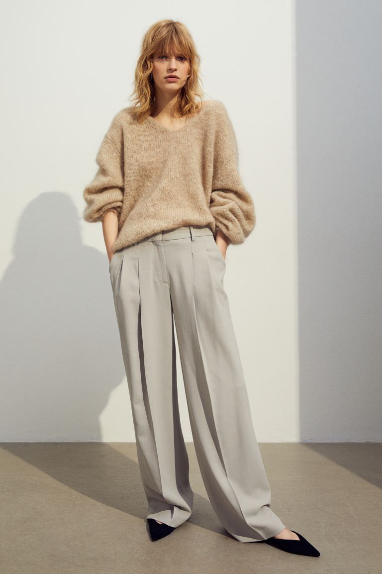 Wide wool-blend trousers | H&M (UK, MY, IN, SG, PH, TW, HK)