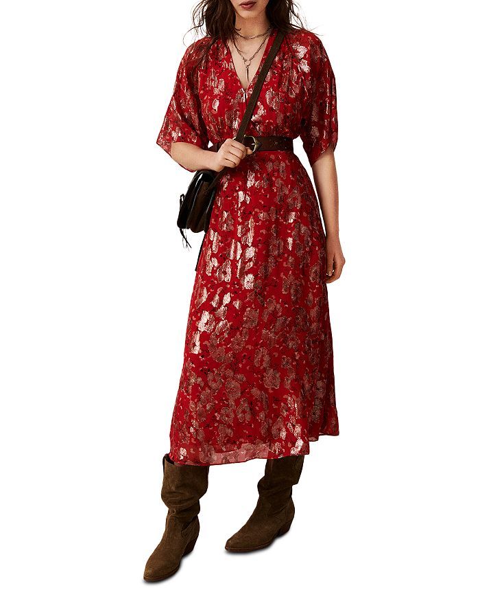 Rouge Metallic Print Midi Dress | Bloomingdale's (US)