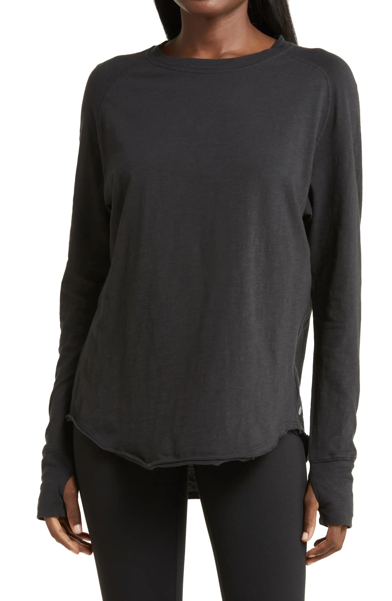 Zella Relaxed Long Sleeve T-Shirt in Blue Clematis at Nordstrom, Size Large | Nordstrom