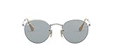 Ray-Ban RB3447 Evolve Metal Everglasses Polarized Round Sunglasses, Silver/Blue Photochromic, 53 mm | Amazon (US)